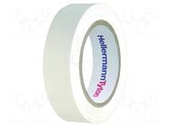 Tape: electrical insulating; W: 15mm; L: 10m; Thk: 0.15mm; white HELLERMANNTYTON