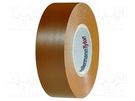 Tape: electrical insulating; W: 19mm; L: 20m; Thk: 0.15mm; brown HELLERMANNTYTON