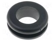 Grommet; Ømount.hole: 12mm; Øhole: 10mm; PVC; black; -30÷60°C HELLERMANNTYTON