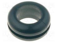 Grommet; Ømount.hole: 8mm; Øhole: 6mm; PVC; black; -30÷60°C; UL94V-2 