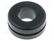Grommet; Ømount.hole: 11mm; Øhole: 8mm; PVC; black; -30÷60°C HELLERMANNTYTON