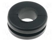 Grommet; Ømount.hole: 11mm; Øhole: 8mm; PVC; black; -30÷60°C HELLERMANNTYTON