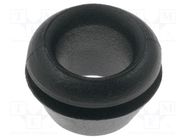 Grommet; Ømount.hole: 8mm; Øhole: 6.5mm; PVC; black; -30÷60°C HELLERMANNTYTON