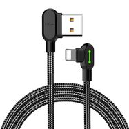 Angle USB Lightning Cable Mcdodo CA-4674 LED, 0.5m (Black), Mcdodo