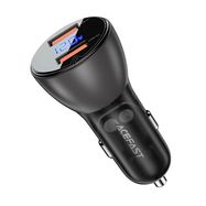 Car Charger Acefast B7, 45W, 2x USB, with display (black), Acefast