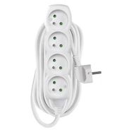 Extension Cord 7 m / 4 sockets / white / PVC / 1 mm2, EMOS