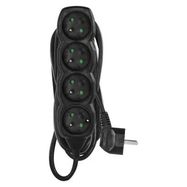 Extension Cord 5 m / 4 sockets / black / PVC / 1 mm2, EMOS