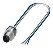 SENSOR CORD, 4P, M12 PLUG-FREE END, 0.5M