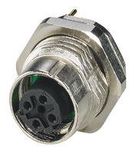 SENSOR CONNECTOR, M12, RCPT, 4POS