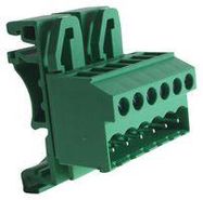 TERMINAL BLOCK, DIN RAIL, 6POS, 14AWG