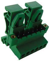 TERMINAL BLOCK, DIN RAIL, 6POS, 14AWG