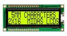 LCD, 2X16, STN, YLW/GREEN B/L, 5MM