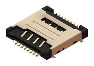 CONNECTOR, SIM SOCKET, 8POS, SMT
