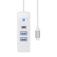 Orico Hub Adapter USB-C to 2x USB 3.0 + USB-C, 5 Gbps, 0.15m (White), Orico