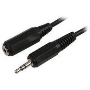 CABLE, 3.5MM STEREO PLUG-JACK, 6 , BLK
