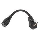 6" Extension Cord with Flat Rotating Plug - Black