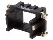 Frame for modules; female; size E10; C146,heavy|mate M; 57x27mm AMPHENOL