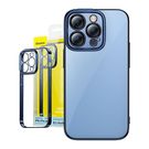 Baseus Glitter Transparent Case and Tempered Glass set for iPhone 14 Pro (blue), Baseus