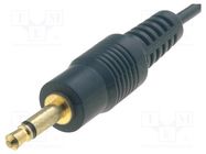 Cable; gold-plated; Jack 3.5mm 2pin plug,wires; 0.8m; black; mono 4CARMEDIA