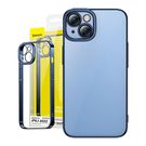 Baseus Glitter Transparent Case and Tempered Glass set for iPhone 14 (blue), Baseus