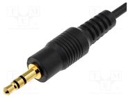 Cable; gold-plated; Jack 3.5mm 3pin plug,wires; 0.8m; black 4CARMEDIA