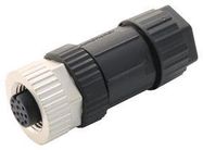 SENSOR CONNECTOR, M12, RCPT, 12POS