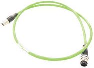 SENSOR CORD, 8P M12 PLUG-RCPT, 1M