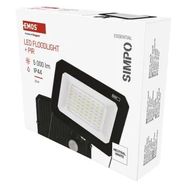 LED floodlight SIMPO with motion sensor, 50 W, black, neutral white, EMOS