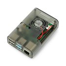 Case for Raspberry Pi with 4 IN fan gray, transparent