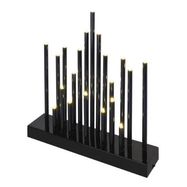 LED candlestick, black, 27.5 cm, 3x AA, indoor, warm white, timer, EMOS