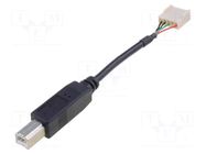 Cable; USB 2.0; USB B plug,5pin plug; 0.1m; Contacts ph: 2.54mm BULGIN