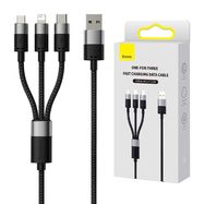 3in1 USB cable Baseus StarSpeed Series, USB-C + Micro + Lightning 3,5A, 1.2m (Black), Baseus