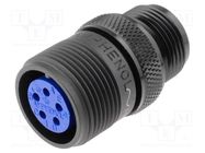 Connector: circular; plug; for cable; PIN: 5; female; soldering; 97 AMPHENOL