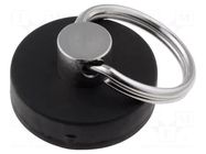 Magnet: permanent; hard ferrite; Ø: 22mm; H: 6mm; with key ring ELESA+GANTER