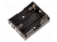 Holder; AA,R6; Batt.no: 3; soldering lugs; black COMF