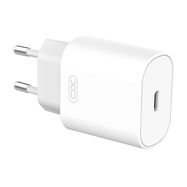 Wall Charger XO L91, USB-C, 25W + USB-C to Lightning Cable (White), XO