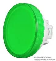 ROUND LENS W/ BEZEL, GREEN, PLASTIC