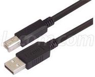 USB CABLE, 2.0 A PLUG-B PLUG, 5M, BLACK