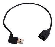 USB CABLE, 2.0 A PLUG-RCPT, 460MM, BLACK