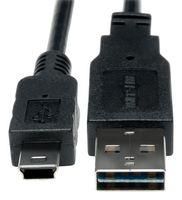 USB CABLE, 2.0 TYPE A-MINI B PLUG, 1FT
