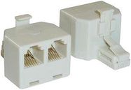 MODULAR SPLITTER, RJ12, PLUG-JACK, 6POS