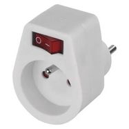 Socket with switch, white, EMOS