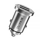 Car charger Romoss AT24D, 2x USB, 24W (silver), Romoss