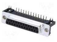 Connector: D-Sub; PIN: 25; socket; female; angled 90°; THT; UNC 4-40 ADAM TECH