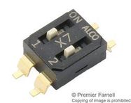 DIP SWITCH, 2POS, SPST, SLIDE, SMD