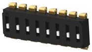 DIP SWITCH, 8POS, SPST, SLIDE, SMD