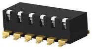 DIP SWITCH, 6POS, SPST, PIANO KEY, SMD