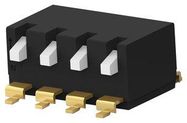 DIP SWITCH, 4POS, SPST, PIANO KEY, SMD