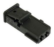 RCPT HOUSING, 2POS, GF PBT, BLACK