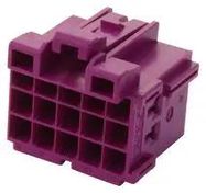 RCPT HOUSING, 15POS, PBT GF, PURPLE